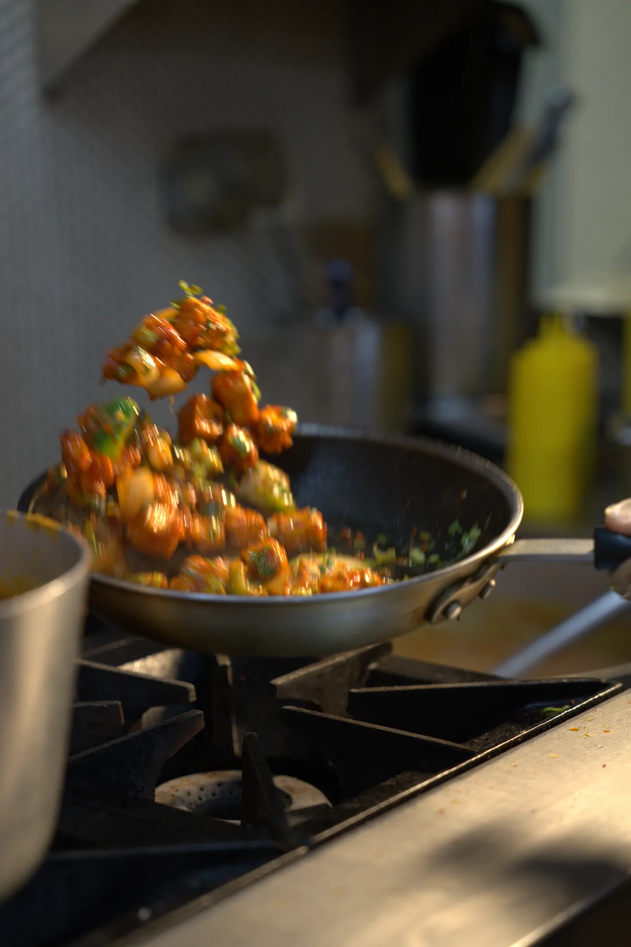 Chicken chilly tossed in the wok