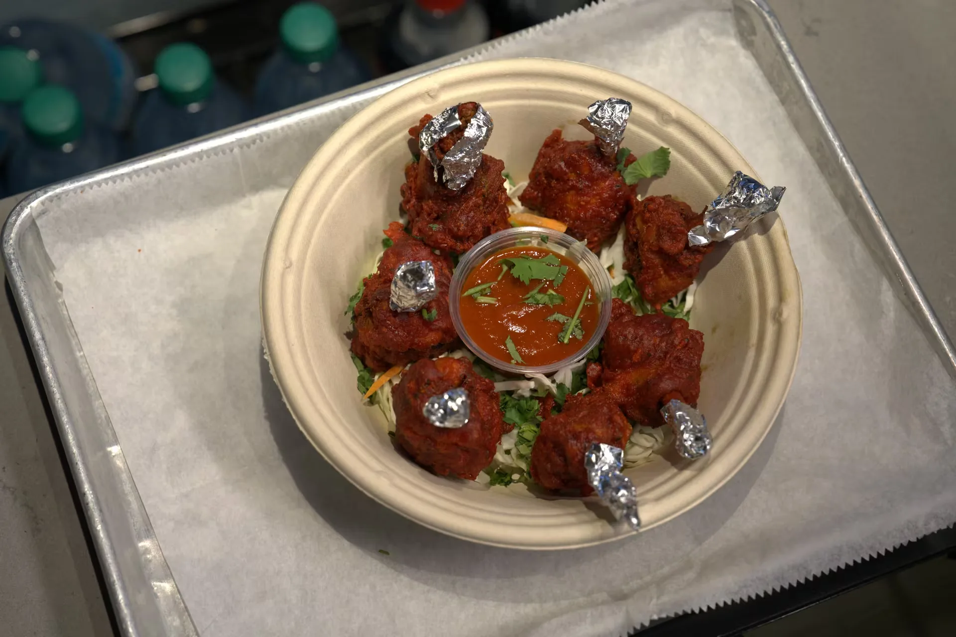 Chicken lollipops fresh from the kitchen